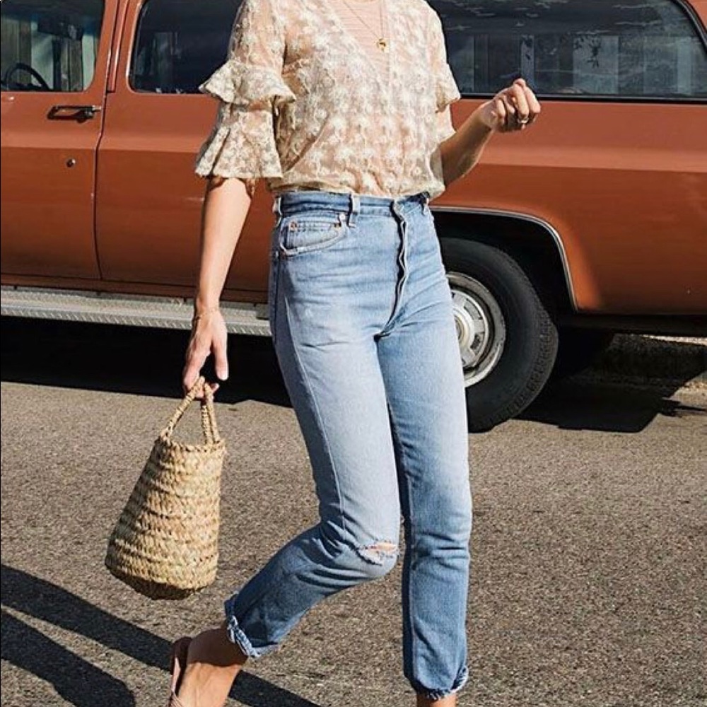 RE/DONE levis high rise ankle crop